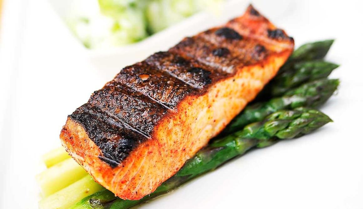 Norwegian Salmon Tandoori with Grilled Asparagus