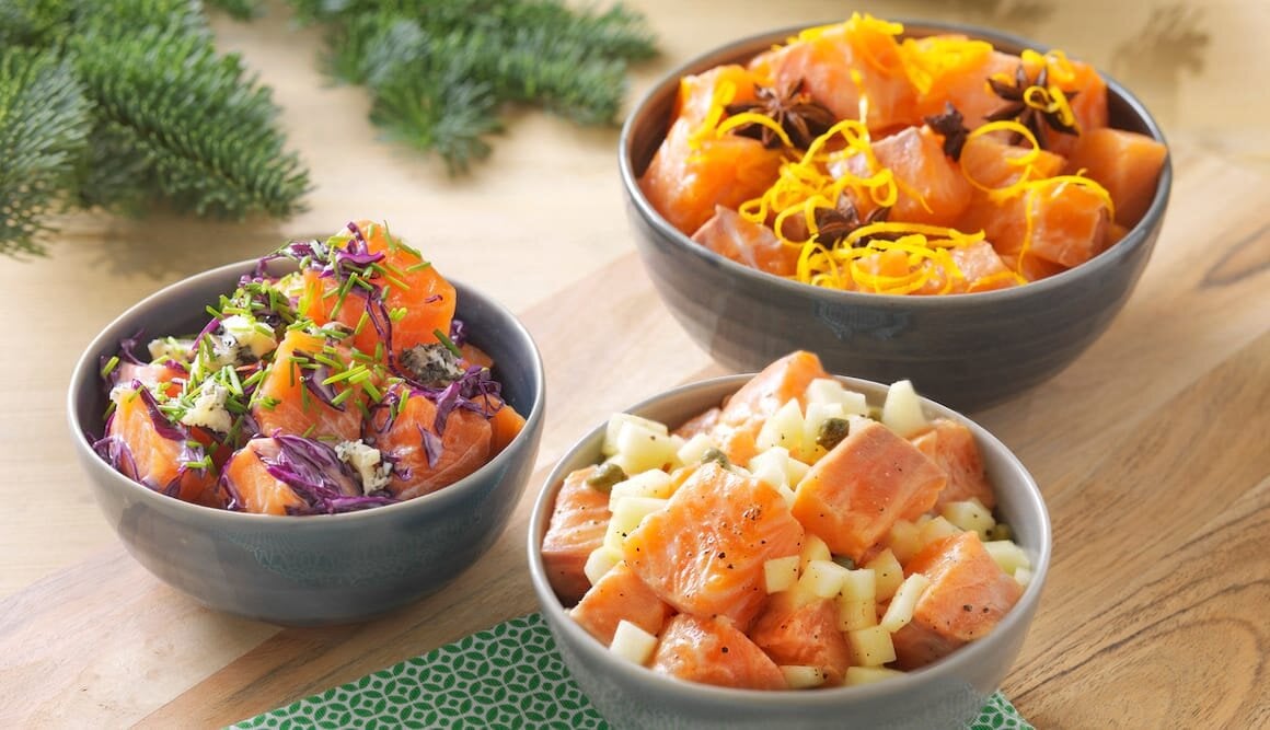 Marinated Norwegian Salmon in Three Varieties