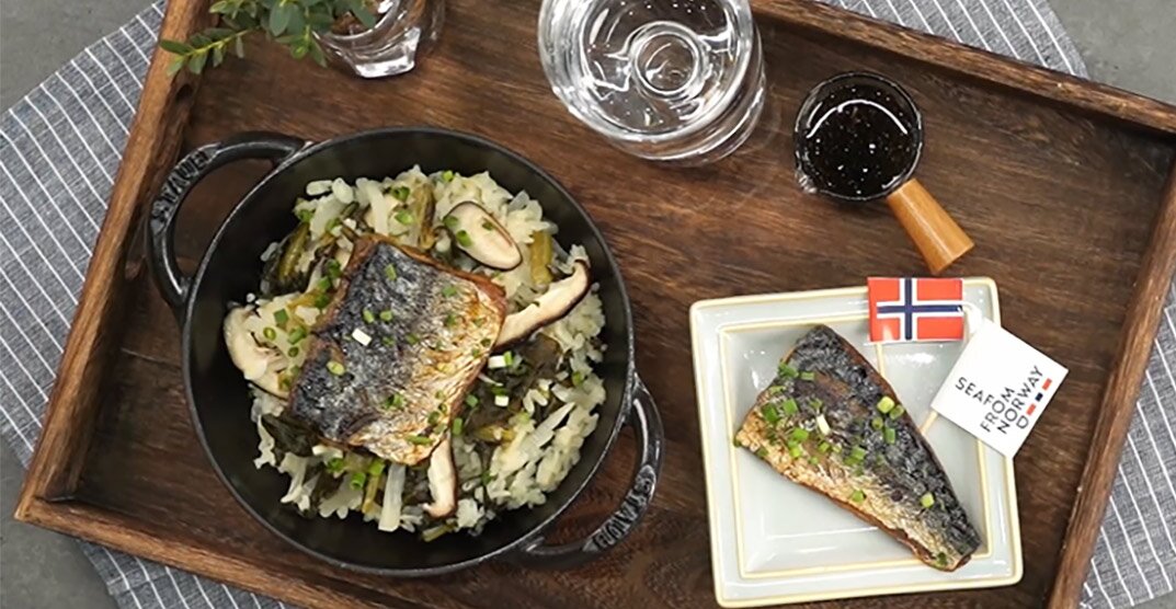 Seasonal Siraegi Radish Pot Rice Made with Norwegian Mackerel