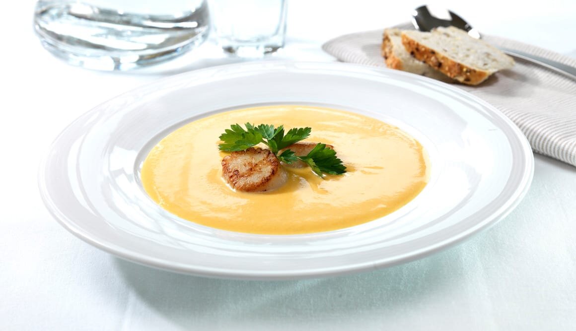 Pumpkin Soup with Norwegian Scallops