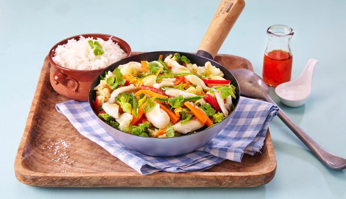 Wok with Norwegian Plaice