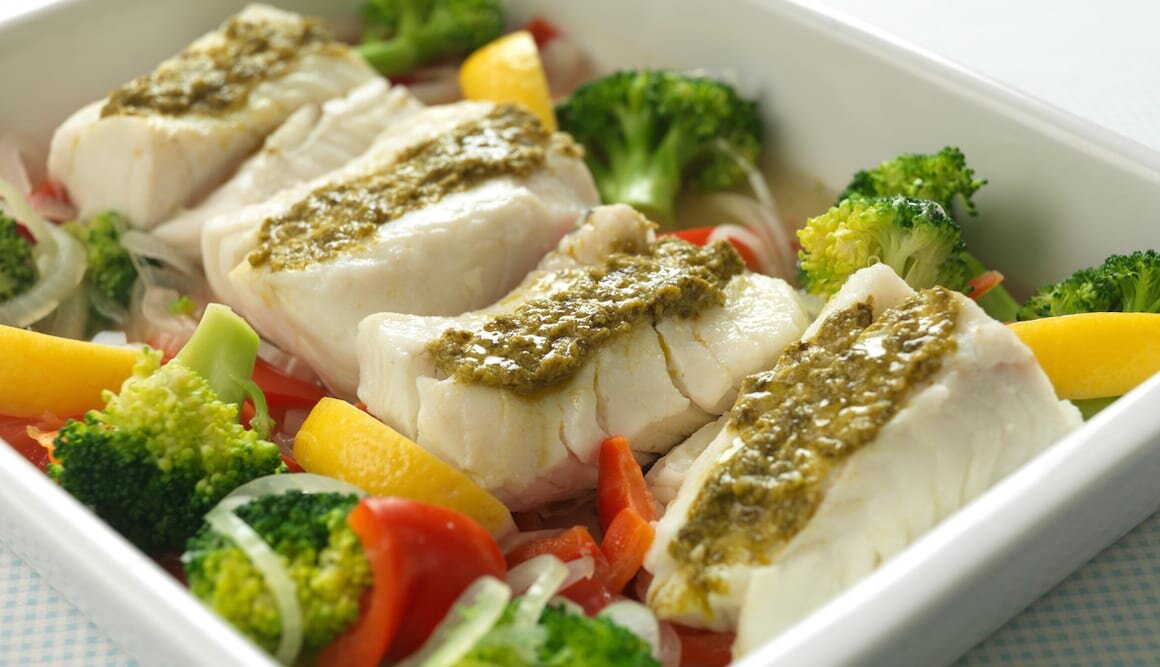 Oven-Baked Norwegian Cod with Pesto