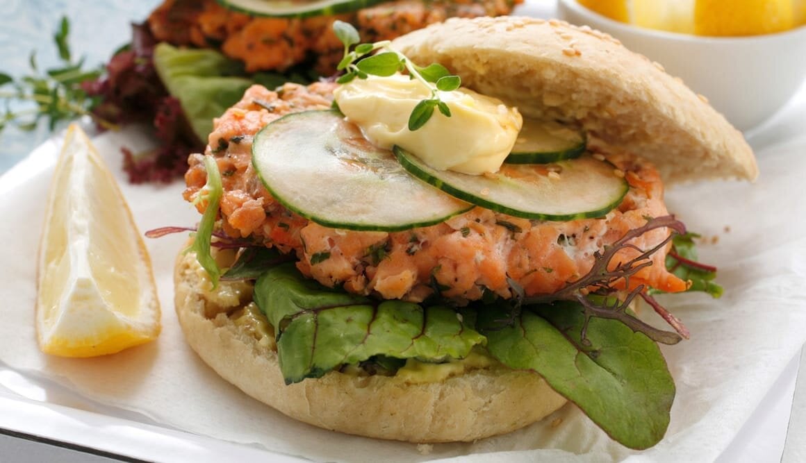 Norwegian Salmon Burgers with Homemade Mayonnaise