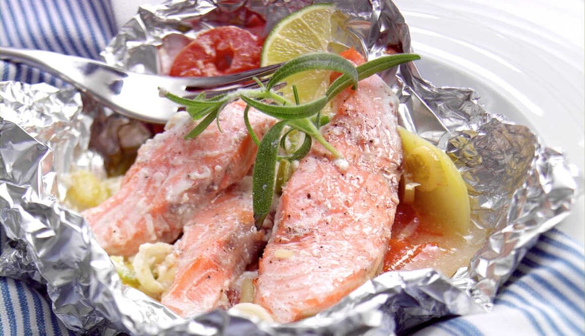 Norwegian Salmon in Foil with Vegetables