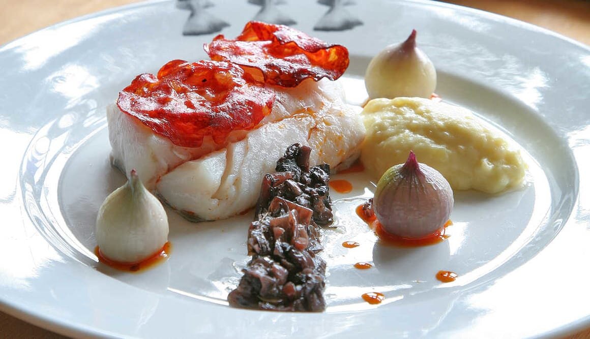 Baked Skrei with Chorizo