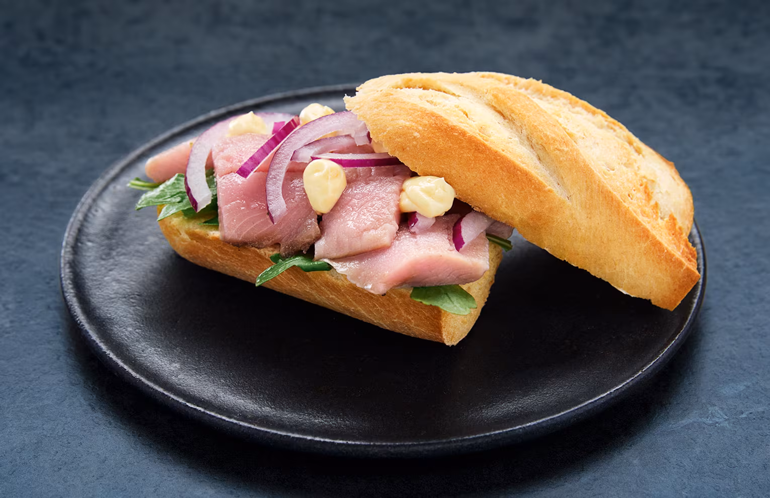 Matjes herring roll with mustard mayonnaise