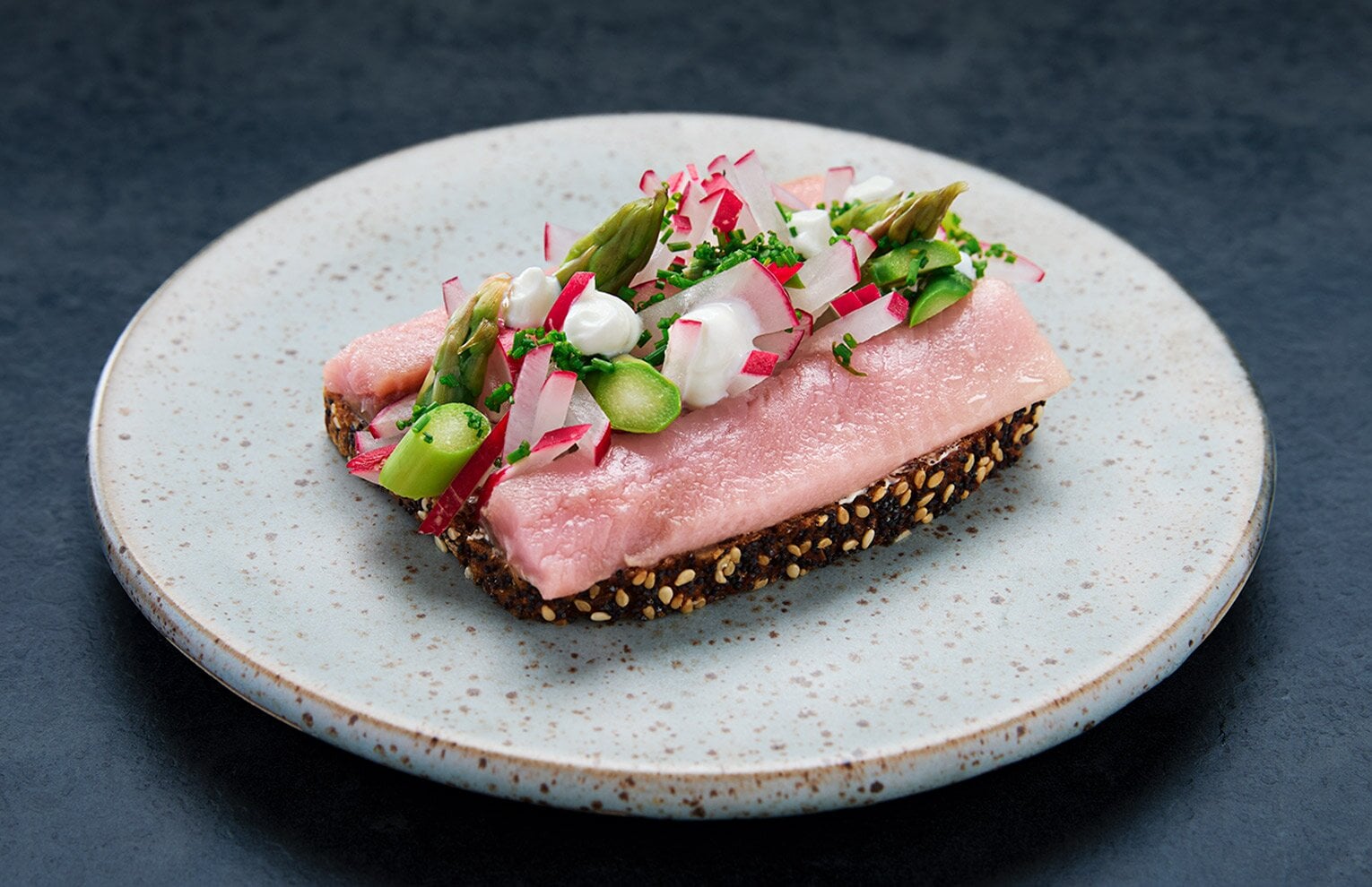 Norwegian matjes herring with green asparagus