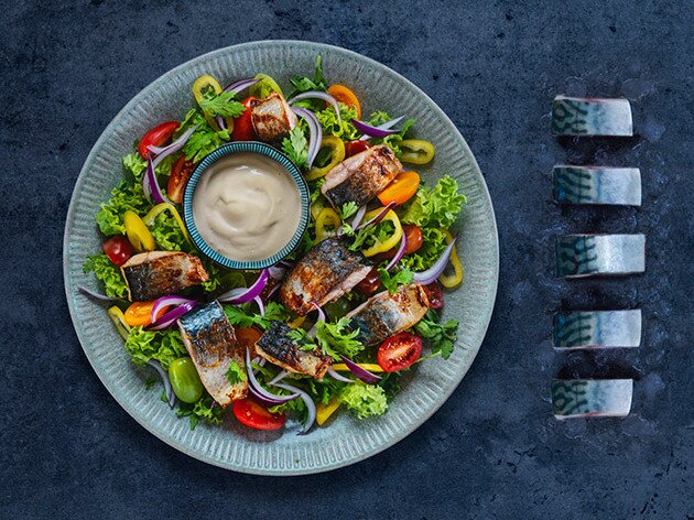 Norwegian mackerel teriyaki salad Norwegian mackerel teriyaki salad