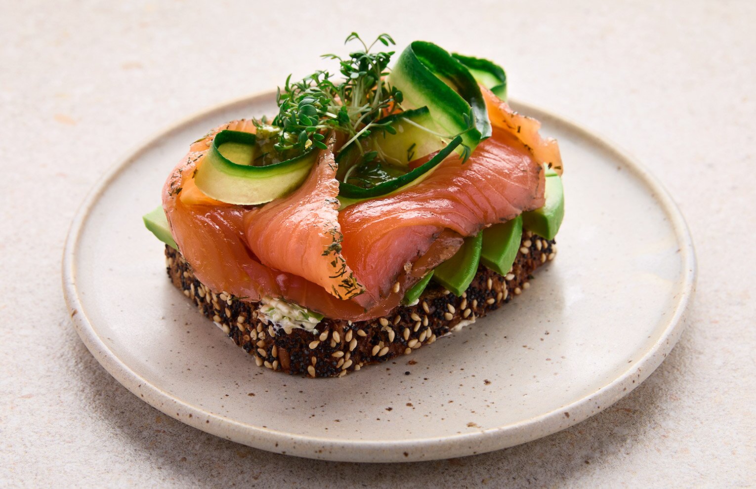 Gravlax on sourdough with mustard sauce