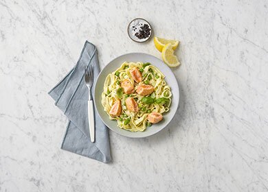 Tagliatelle with salmon