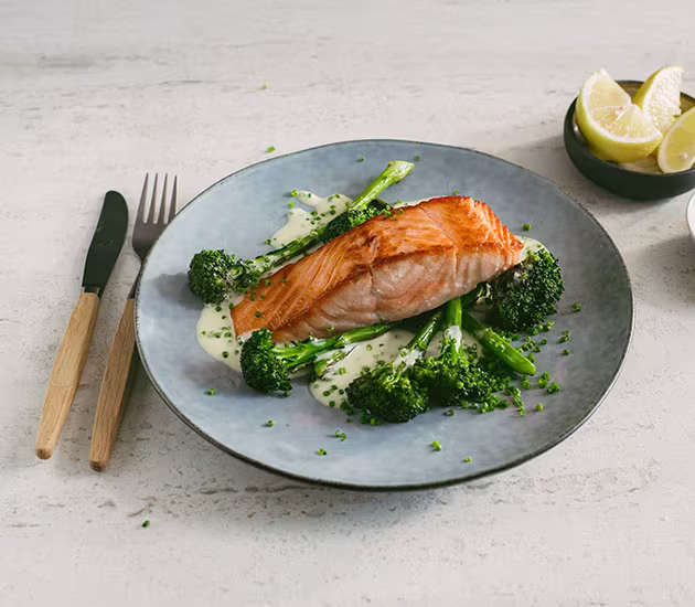 Pan-seared Norwegian salmon with lemon butter sauce