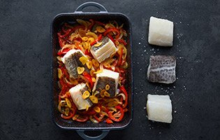 Baked Norwegian salted cod