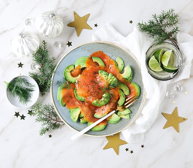 Norwegian smoked salmon and avocado carpaccio