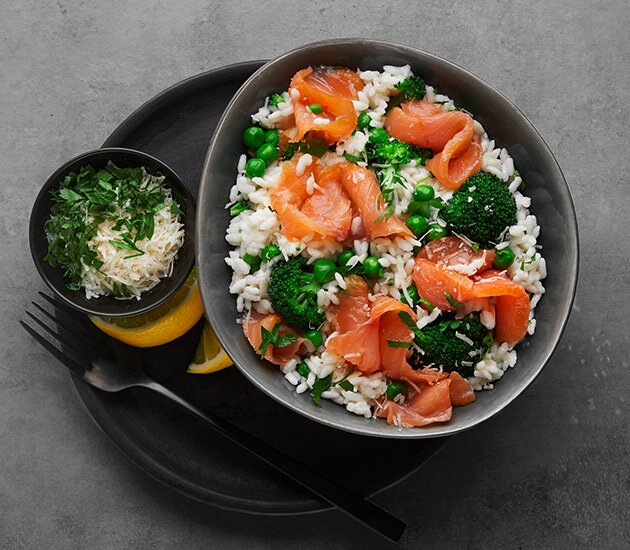 Risotto with Norwegian smoked salmon