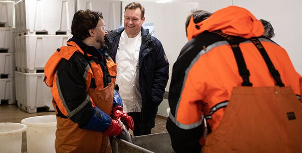 Talking to fishermen